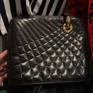 Jean Michel Nouveau Quilted Black Leather Handbag MADE IN FRANCE.